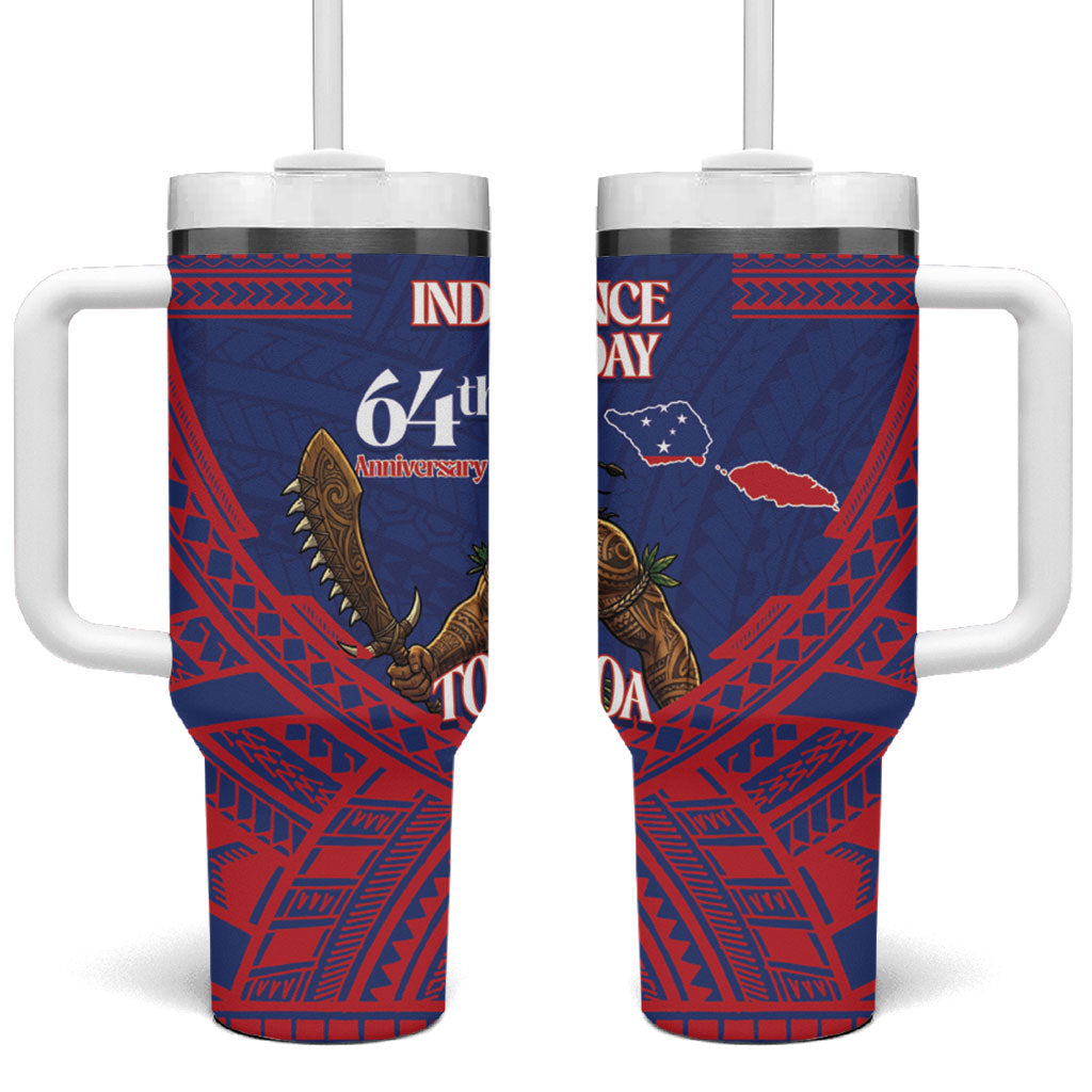 Samoa Independence Day Tumbler With Handle 64th Anniversary Toa O Samoa