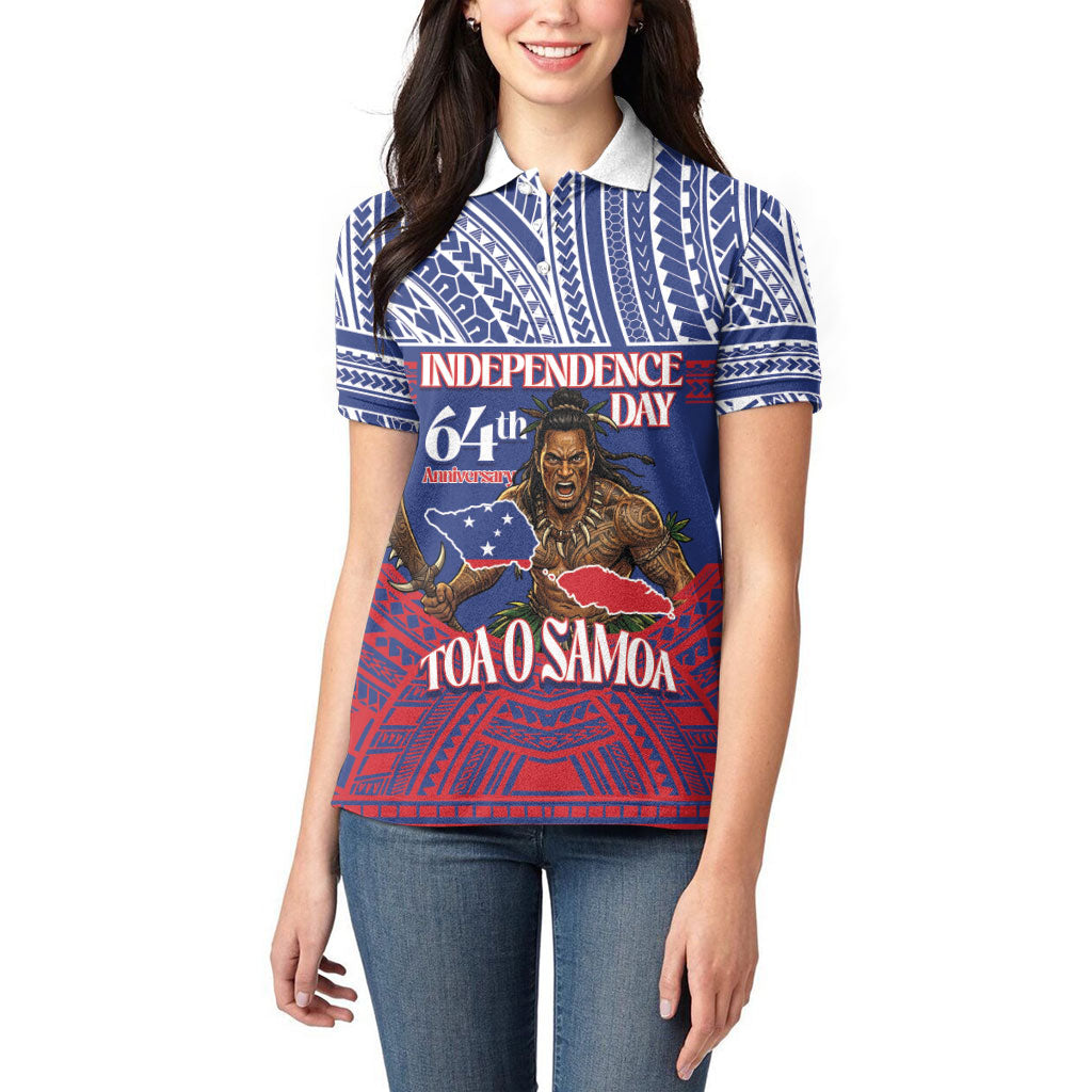 Personalised Samoa Independence Day Women Polo Shirt 64th Anniversary Toa O Samoa