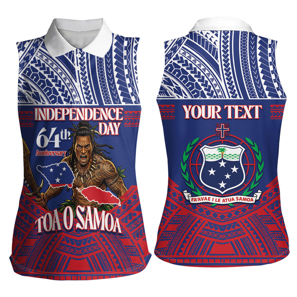 Personalised Samoa Independence Day Women Sleeveless Polo Shirt 64th Anniversary Toa O Samoa