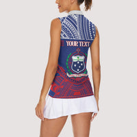Personalised Samoa Independence Day Women Sleeveless Polo Shirt 64th Anniversary Toa O Samoa