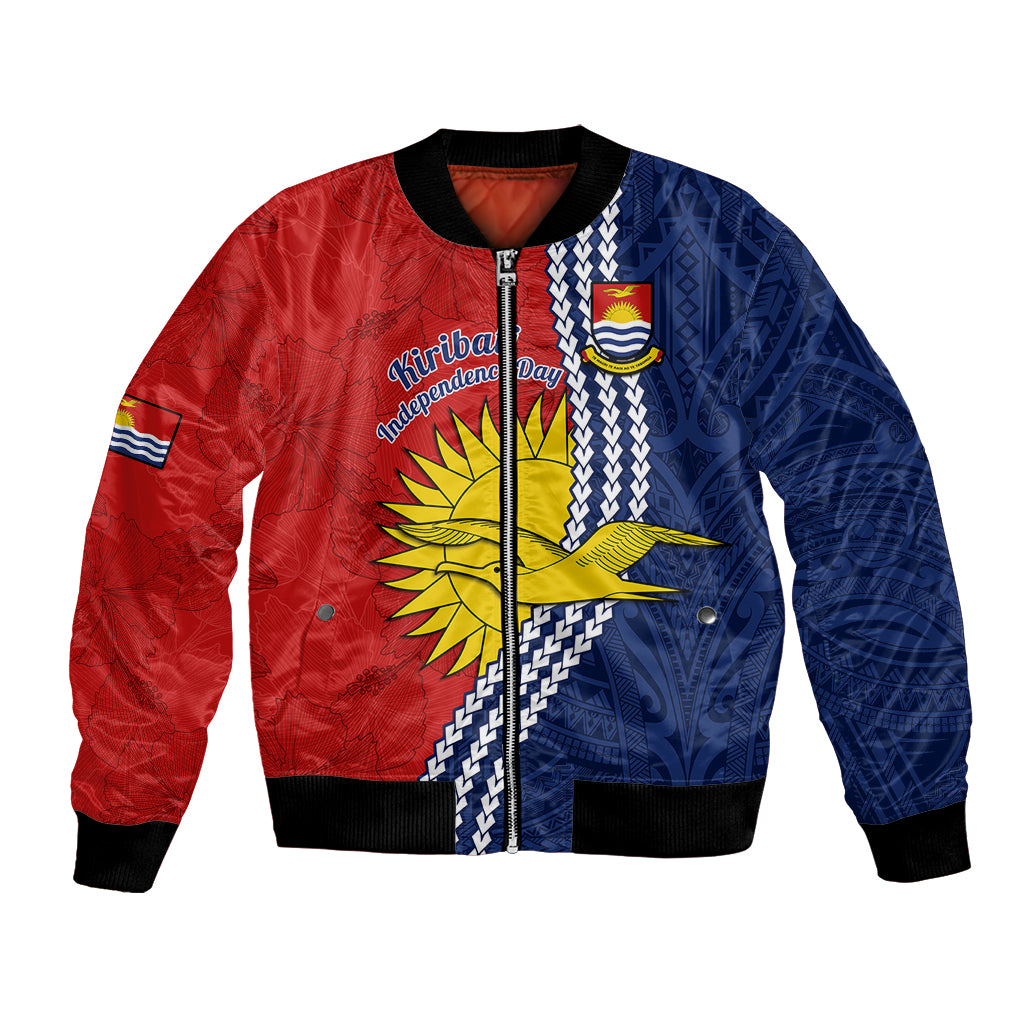 Kiribati Independence Day Bomber Jacket Happy 44th Anniversary Hibiscus Polynesian LT14 Unisex Red - Polynesian Pride