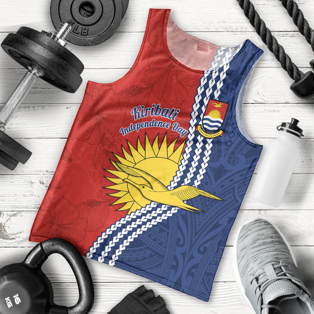 Kiribati Independence Day Men Tank Top Happy 44th Anniversary Hibiscus Polynesian LT14 Red - Polynesian Pride