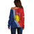 Kiribati Independence Day Off Shoulder Sweater Happy 44th Anniversary Hibiscus Polynesian LT14 - Polynesian Pride