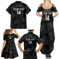 Custom New Zealand Silver Fern Football Family Matching Summer Maxi Dress and Hawaiian Shirt Summer 2024 Olympic Go Aotearoa LT14 - Polynesian Pride