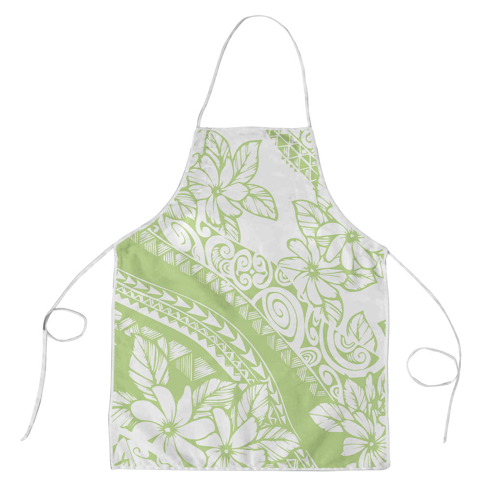 Polynesian Tiare Flower Sage Green Pastel Apron LT14 Sage Green - Polynesian Pride