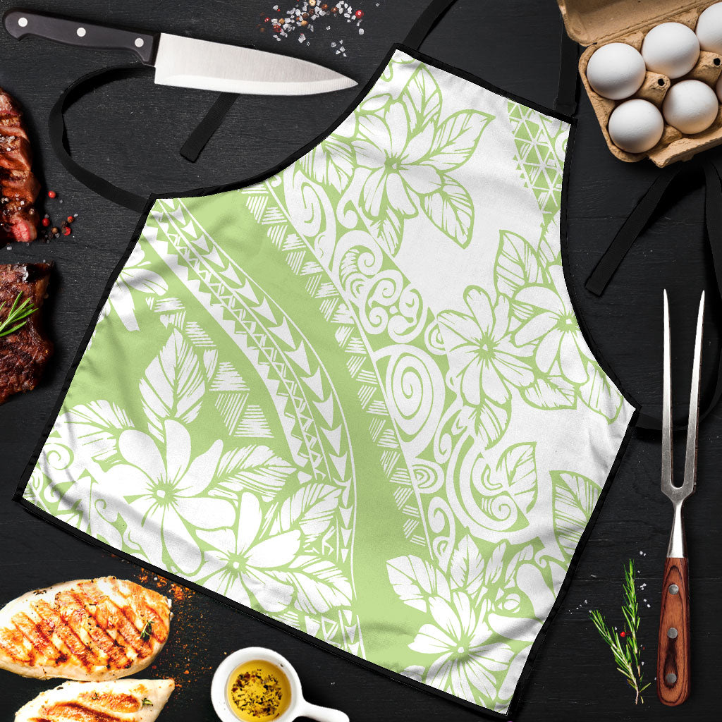 Polynesian Tiare Flower Sage Green Pastel Apron LT14 Sage Green - Polynesian Pride
