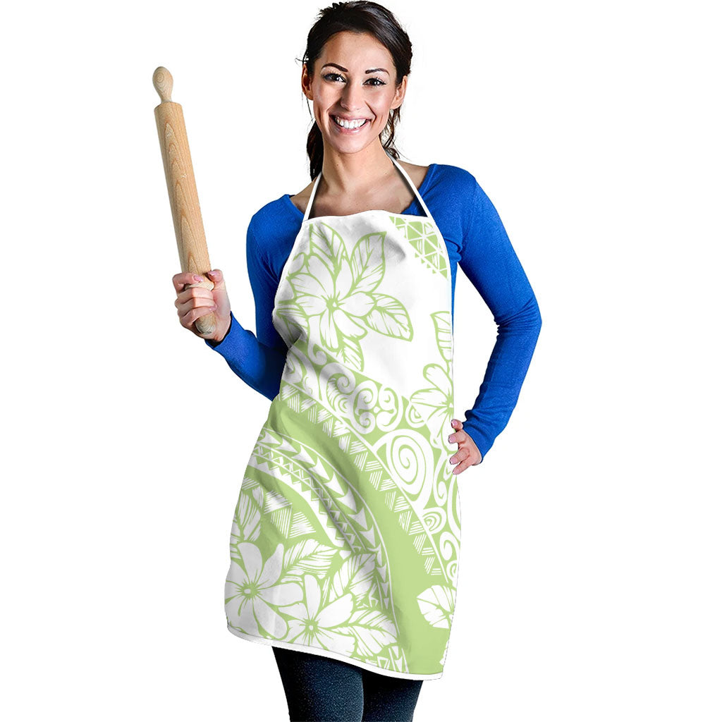Polynesian Tiare Flower Sage Green Pastel Apron LT14 - Polynesian Pride