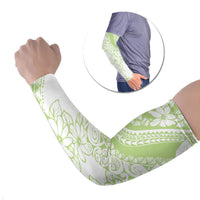 Polynesian Tiare Flower Sage Green Pastel Arm Sleeves LT14 Set of 2 Sage Green - Polynesian Pride