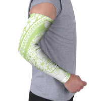 Polynesian Tiare Flower Sage Green Pastel Arm Sleeves LT14 - Polynesian Pride