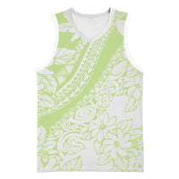 Polynesian Tiare Flower Sage Green Pastel Basketball Jersey
