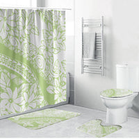 Polynesian Tiare Flower Sage Green Pastel Bathroom Set LT14 Bathroom Set (4 pcs) Sage Green - Polynesian Pride