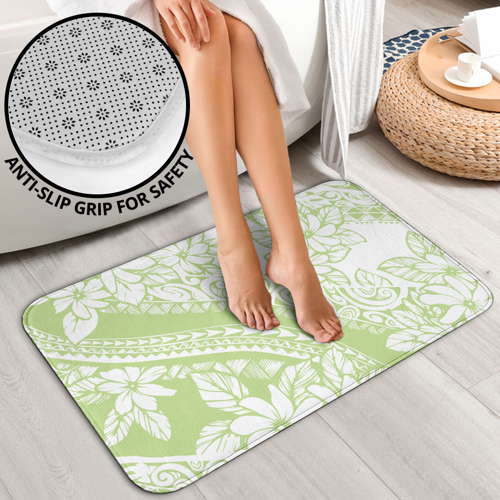 Polynesian Tiare Flower Sage Green Pastel Bathroom Set LT14 - Polynesian Pride