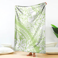 Polynesian Tiare Flower Sage Green Pastel Blanket LT14 - Polynesian Pride