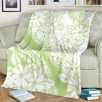 Polynesian Tiare Flower Sage Green Pastel Blanket LT14 - Polynesian Pride