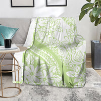 Polynesian Tiare Flower Sage Green Pastel Blanket LT14 - Polynesian Pride