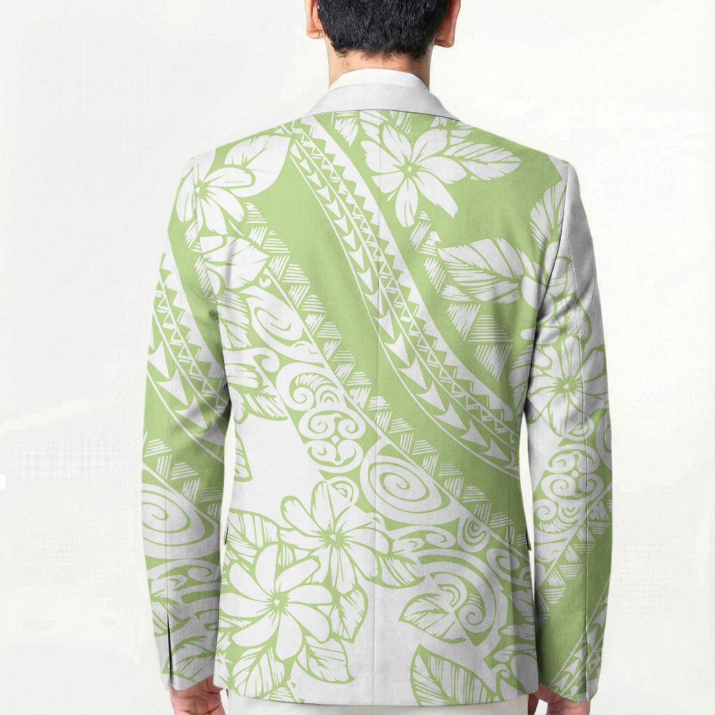 Polynesian Tiare Flower Sage Green Pastel Blazer LT14 - Polynesian Pride