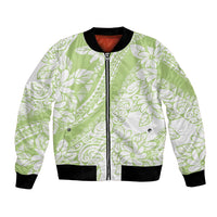 Polynesian Tiare Flower Sage Green Pastel Bomber Jacket LT14 Unisex Sage Green - Polynesian Pride