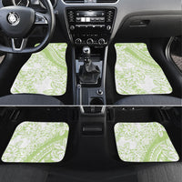 Polynesian Tiare Flower Sage Green Pastel Car Mats LT14 Set 4pcs Sage Green - Polynesian Pride