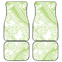 Polynesian Tiare Flower Sage Green Pastel Car Mats LT14 - Polynesian Pride