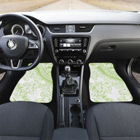 Polynesian Tiare Flower Sage Green Pastel Car Mats LT14 Set 2pcs - Front Sage Green - Polynesian Pride