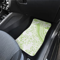 Polynesian Tiare Flower Sage Green Pastel Car Mats LT14 - Polynesian Pride