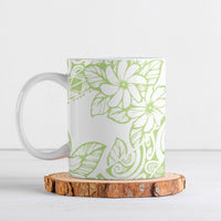 Polynesian Tiare Flower Sage Green Pastel Ceramic Mug LT14 Sage Green - Polynesian Pride