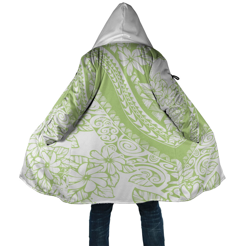 Polynesian Tiare Flower Sage Green Pastel Cloak