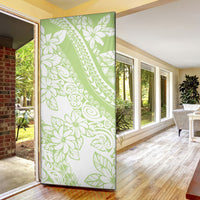 Polynesian Tiare Flower Sage Green Pastel Door Cover