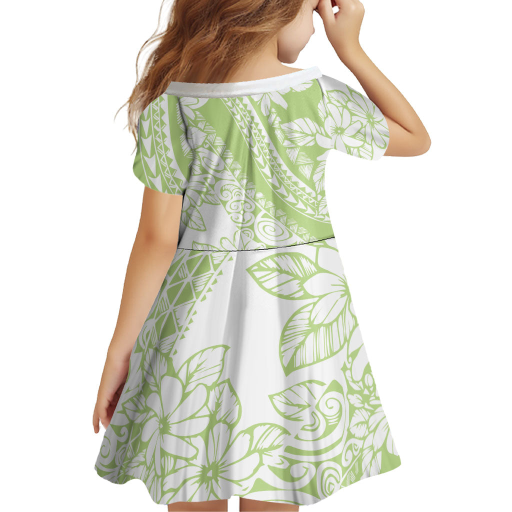 Polynesian Tiare Flower Sage Green Pastel Family Matching Mermaid Dress and Hawaiian Shirt LT14 - Polynesian Pride