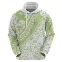 Polynesian Tiare Flower Sage Green Pastel Hoodie