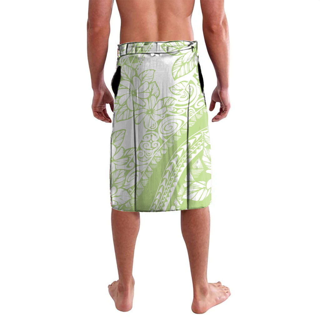 Polynesian Tiare Flower Sage Green Pastel Lavalava LT14 - Polynesian Pride