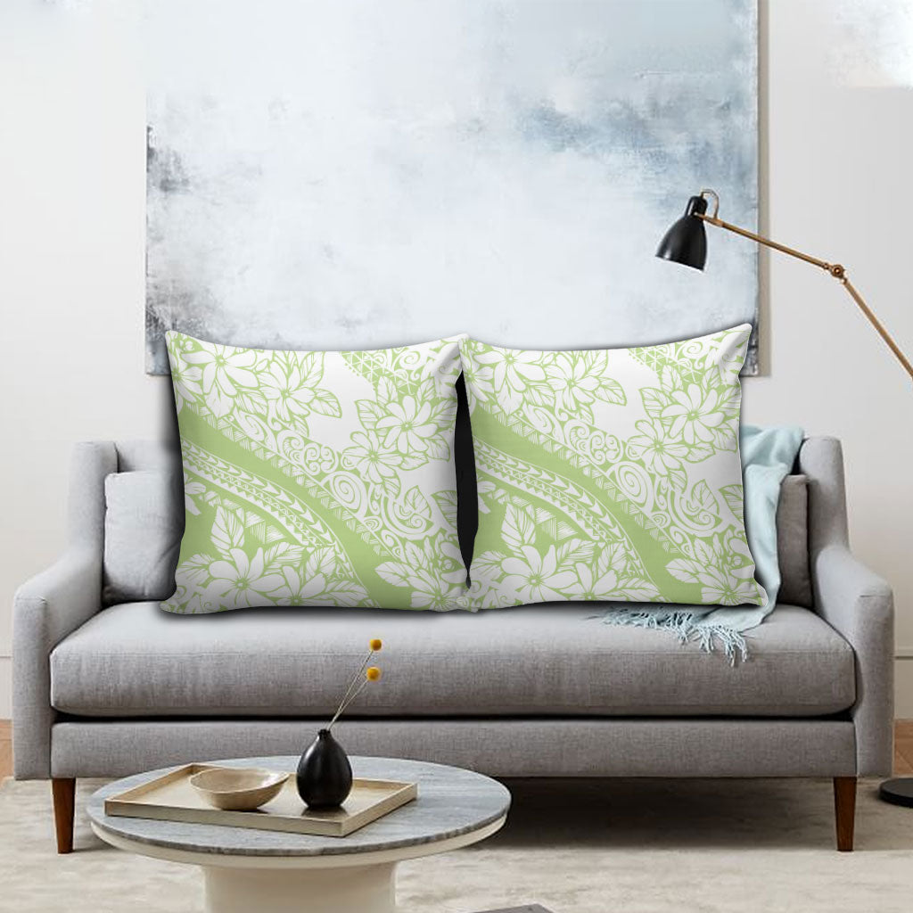 Polynesian Tiare Flower Sage Green Pastel Pillow Cover LT14 - Polynesian Pride