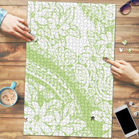Polynesian Tiare Flower Sage Green Pastel Puzzle LT14 Sage Green - Polynesian Pride