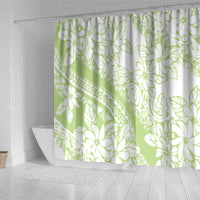 Polynesian Tiare Flower Sage Green Pastel Shower Curtain LT14 - Polynesian Pride