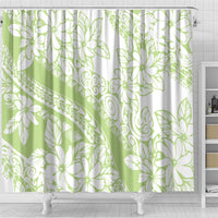 Polynesian Tiare Flower Sage Green Pastel Shower Curtain LT14 - Polynesian Pride