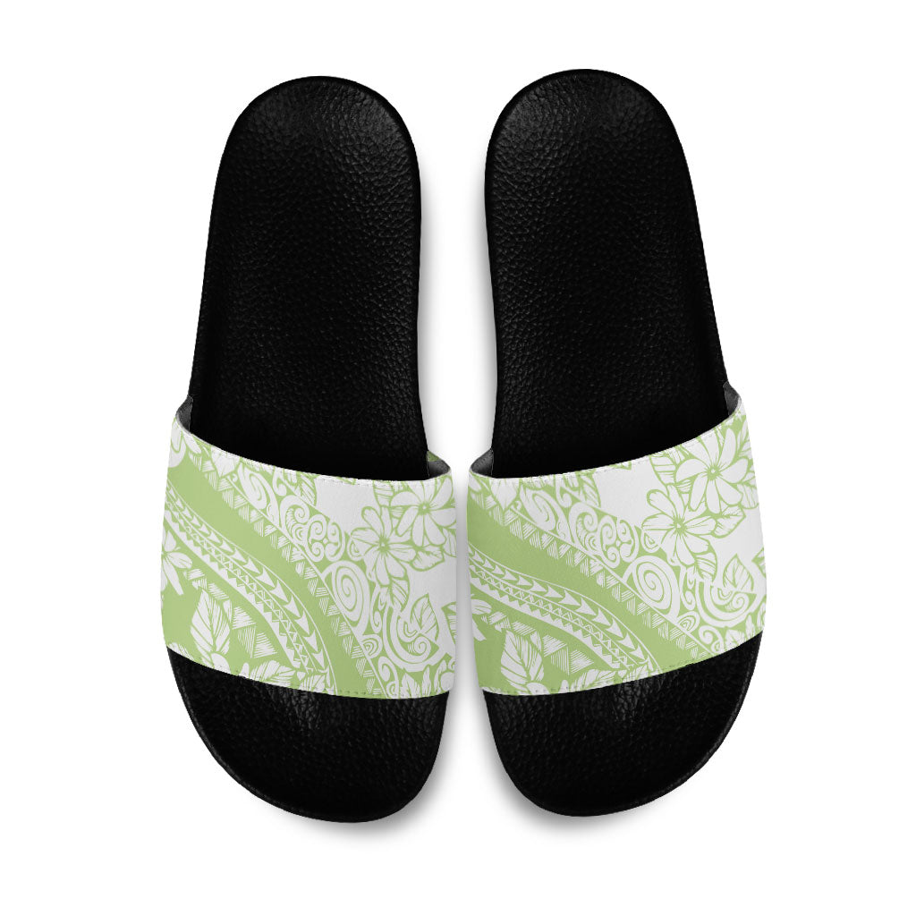 Polynesian Tiare Flower Sage Green Pastel Slide Sandals LT14 Sage Green - Polynesian Pride