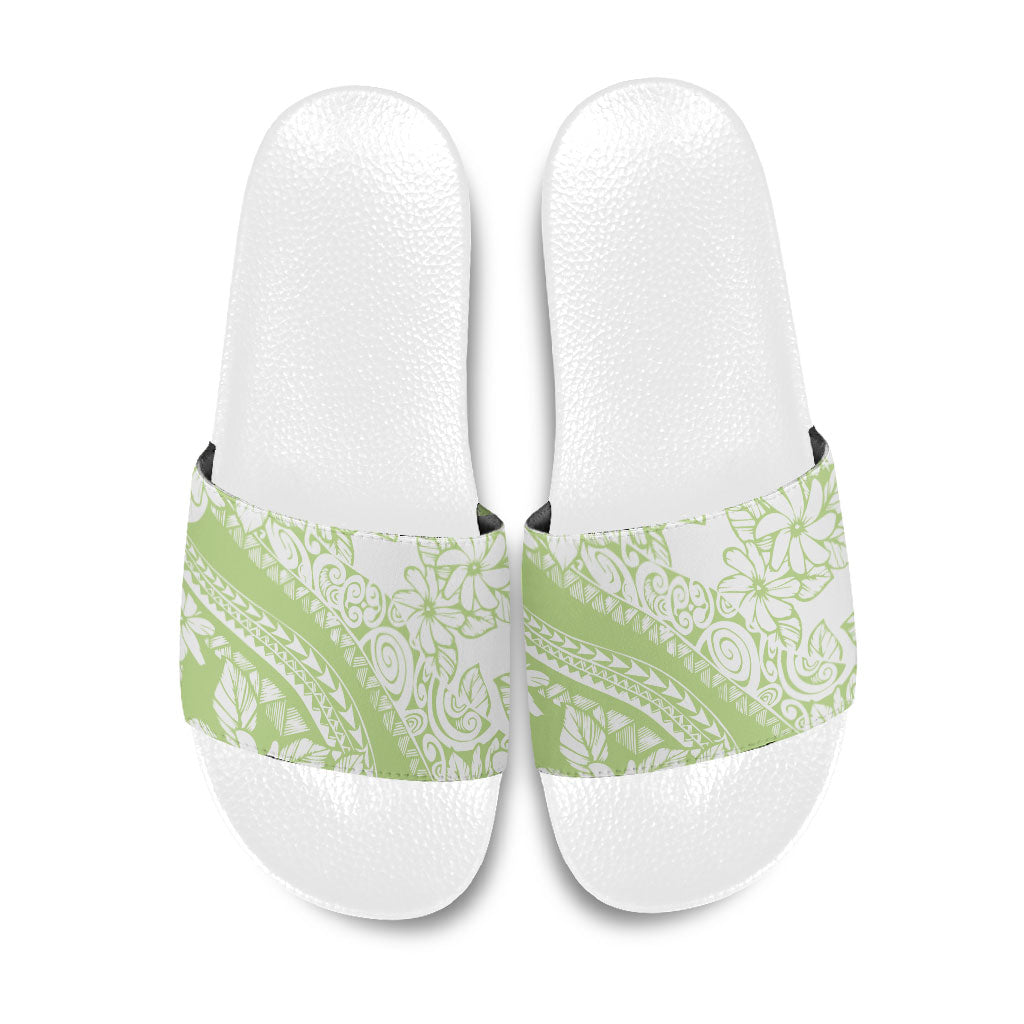 Polynesian Tiare Flower Sage Green Pastel Slide Sandals LT14 Sage Green - Polynesian Pride