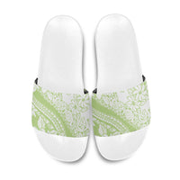 Polynesian Tiare Flower Sage Green Pastel Slide Sandals LT14 Sage Green - Polynesian Pride
