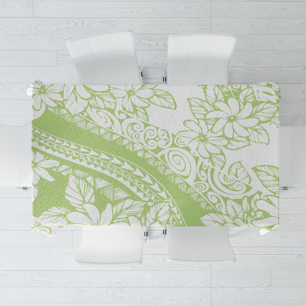 Polynesian Tiare Flower Sage Green Pastel Tablecloth LT14 Sage Green - Polynesian Pride