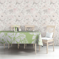 Polynesian Tiare Flower Sage Green Pastel Tablecloth LT14 - Polynesian Pride