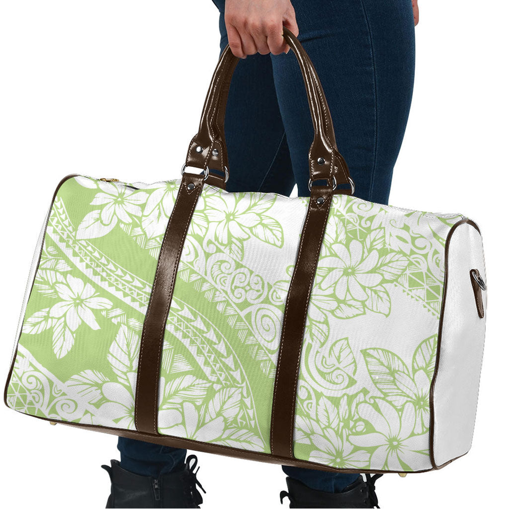 Polynesian Tiare Flower Sage Green Pastel Travel Bag LT14 - Polynesian Pride