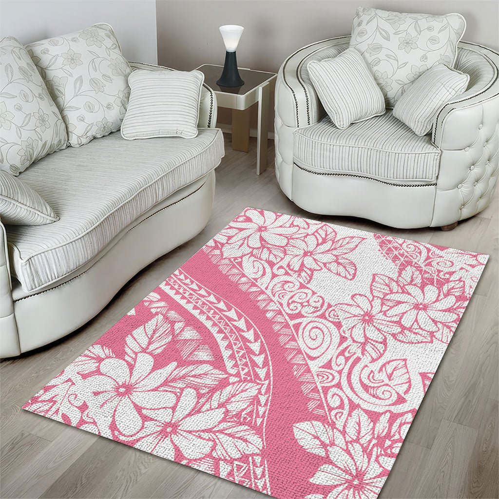 Polynesian Tiare Flower Pink Pastel Vibes Area Rug LT14 - Polynesian Pride