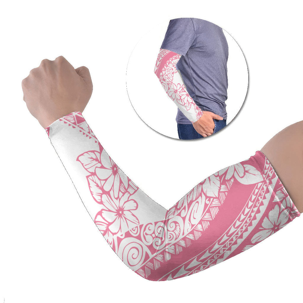Polynesian Tiare Flower Pink Pastel Vibes Arm Sleeves LT14 Set of 2 Pink - Polynesian Pride