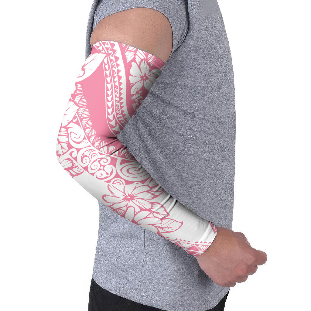 Polynesian Tiare Flower Pink Pastel Vibes Arm Sleeves LT14 - Polynesian Pride