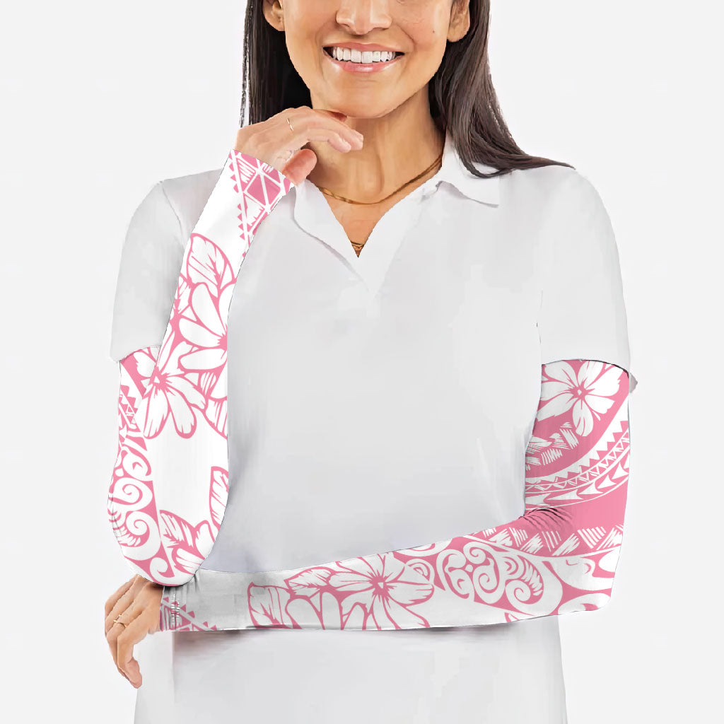 Polynesian Tiare Flower Pink Pastel Vibes Arm Sleeves LT14 - Polynesian Pride