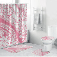 Polynesian Tiare Flower Pink Pastel Vibes Bathroom Set LT14 Bathroom Set (4 pcs) Pink - Polynesian Pride