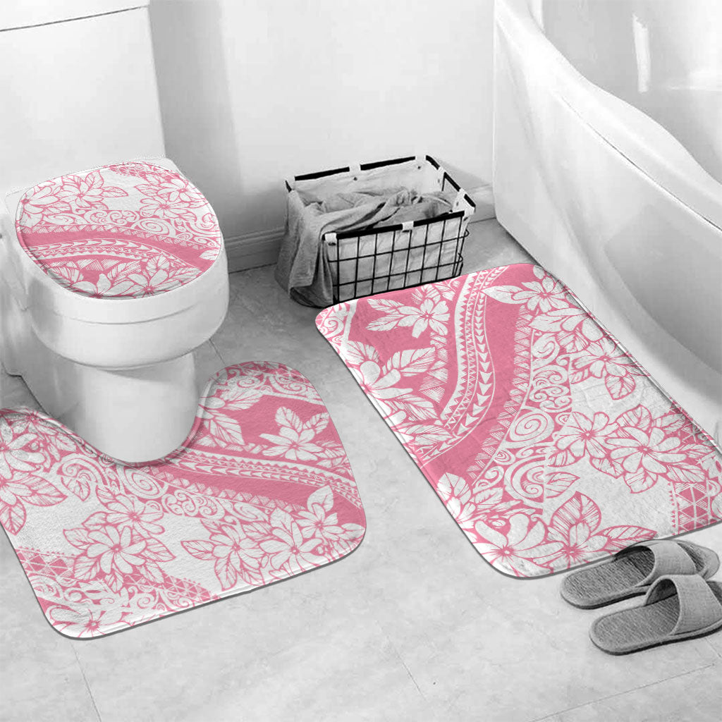 Polynesian Tiare Flower Pink Pastel Vibes Bathroom Set LT14 Mat Set Only (3 pcs) One Size Pink - Polynesian Pride
