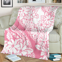 Polynesian Tiare Flower Pink Pastel Vibes Blanket LT14 - Polynesian Pride