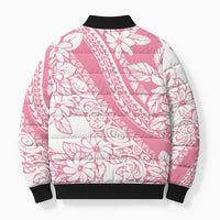 Polynesian Tiare Flower Pink Pastel Vibes Bomber Puffer Jacket LT14 - Polynesian Pride
