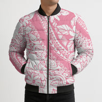 Polynesian Tiare Flower Pink Pastel Vibes Bomber Puffer Jacket LT14 - Polynesian Pride